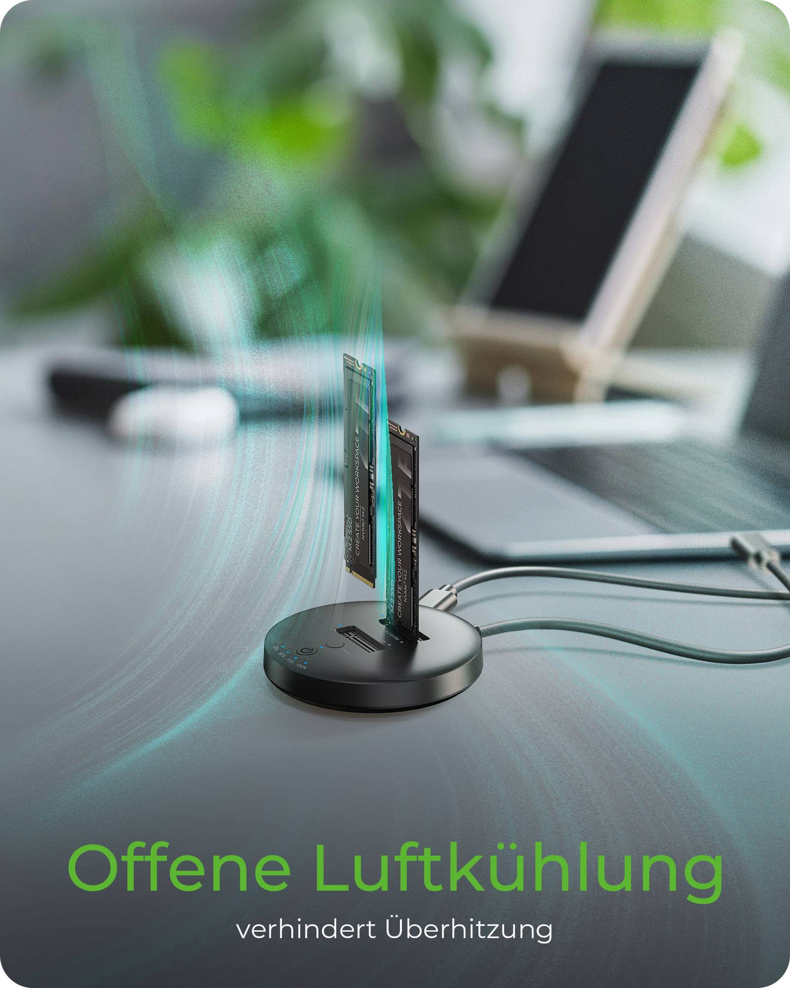 IB-1612MCL-C31, Docking- & Clonestation für 2x M.2 NVMe, USB 3.2 Gen 2 Type-C®, 10 Gbit/s, für 22x30/42/60/80 mm-4