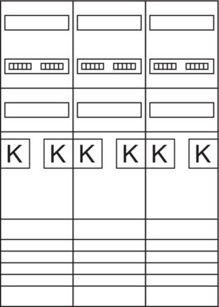 HAGER - Komplettfeld univers Z 6 Zählerplätze BKE-I H 1050mm 3-feldig-1