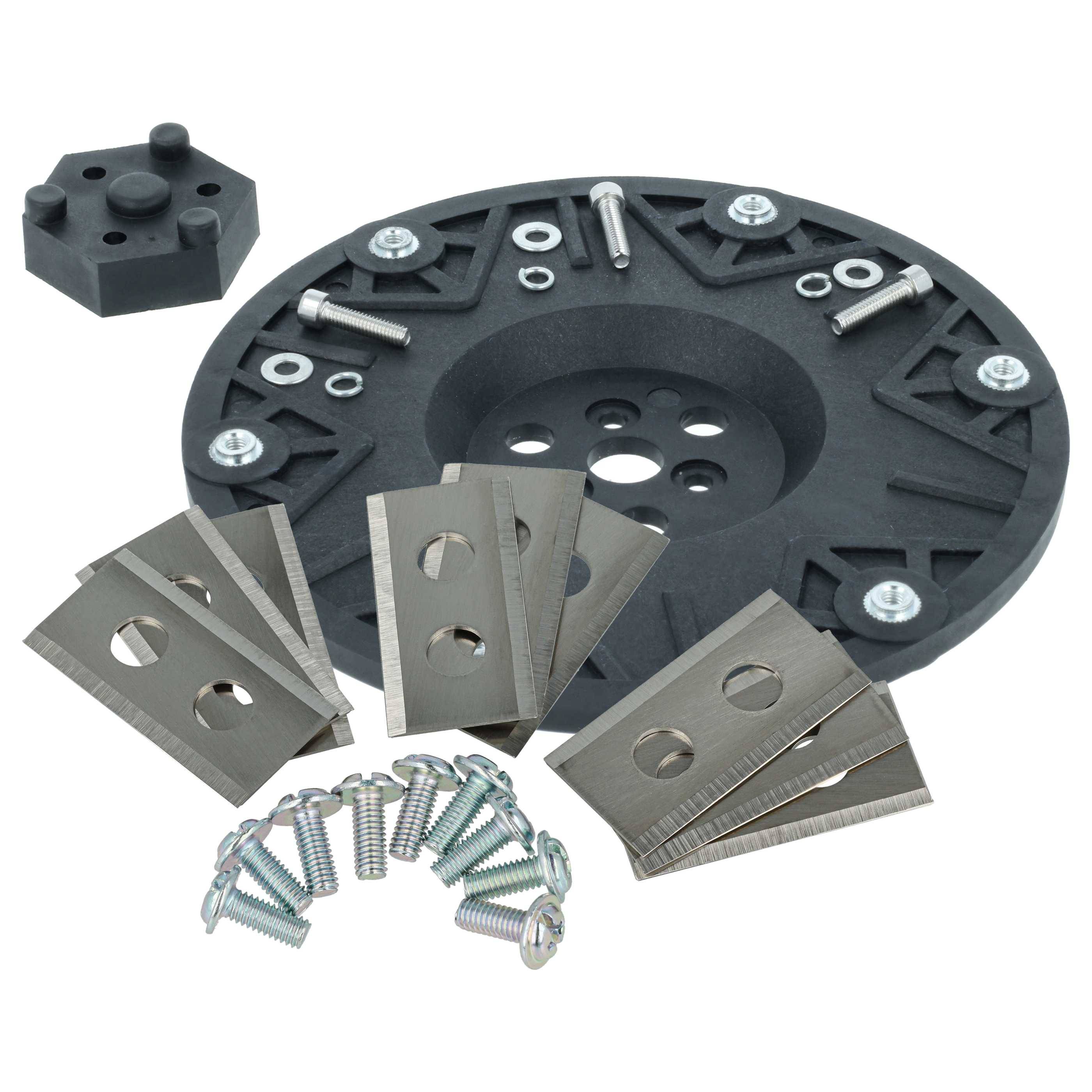 vhbw Zubehör-Set kompatibel mit Worx Landroid M500 | M1000, M500Plus Rasenmäher - 1x Messerteller, 9x Messerklingen +-0