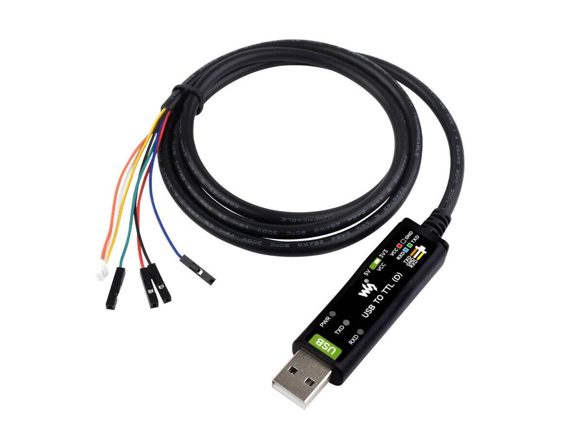 WaveShare Industrial USB TO TTL (D) Serial Cable (FT232RNL) for Raspberry Pi 5-0