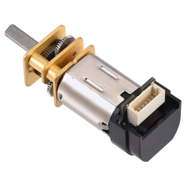 Pololu 250:1 Micro Metal Gearmotor MP 6V with 12 CPR Encoder Side Connector 5145