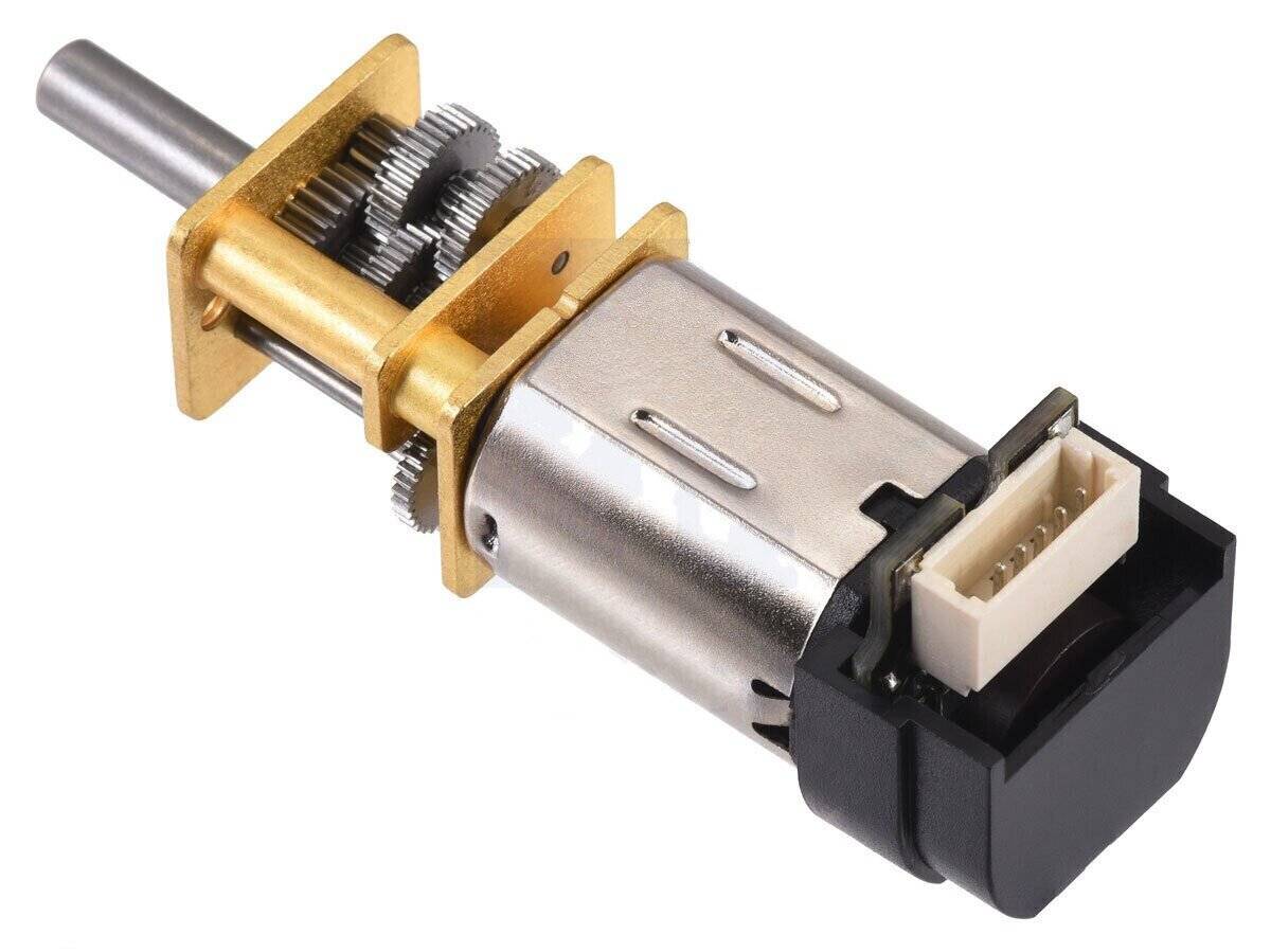 Pololu 1000:1 Micro Metal Gearmotor MP 6V with 12 CPR Encoder Side Connector 5151-1