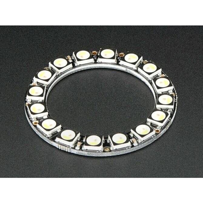 Adafruit NeoPixel Ring 16x 5050 RGBW LEDs Integrated Drivers Warm White ~3000K-4