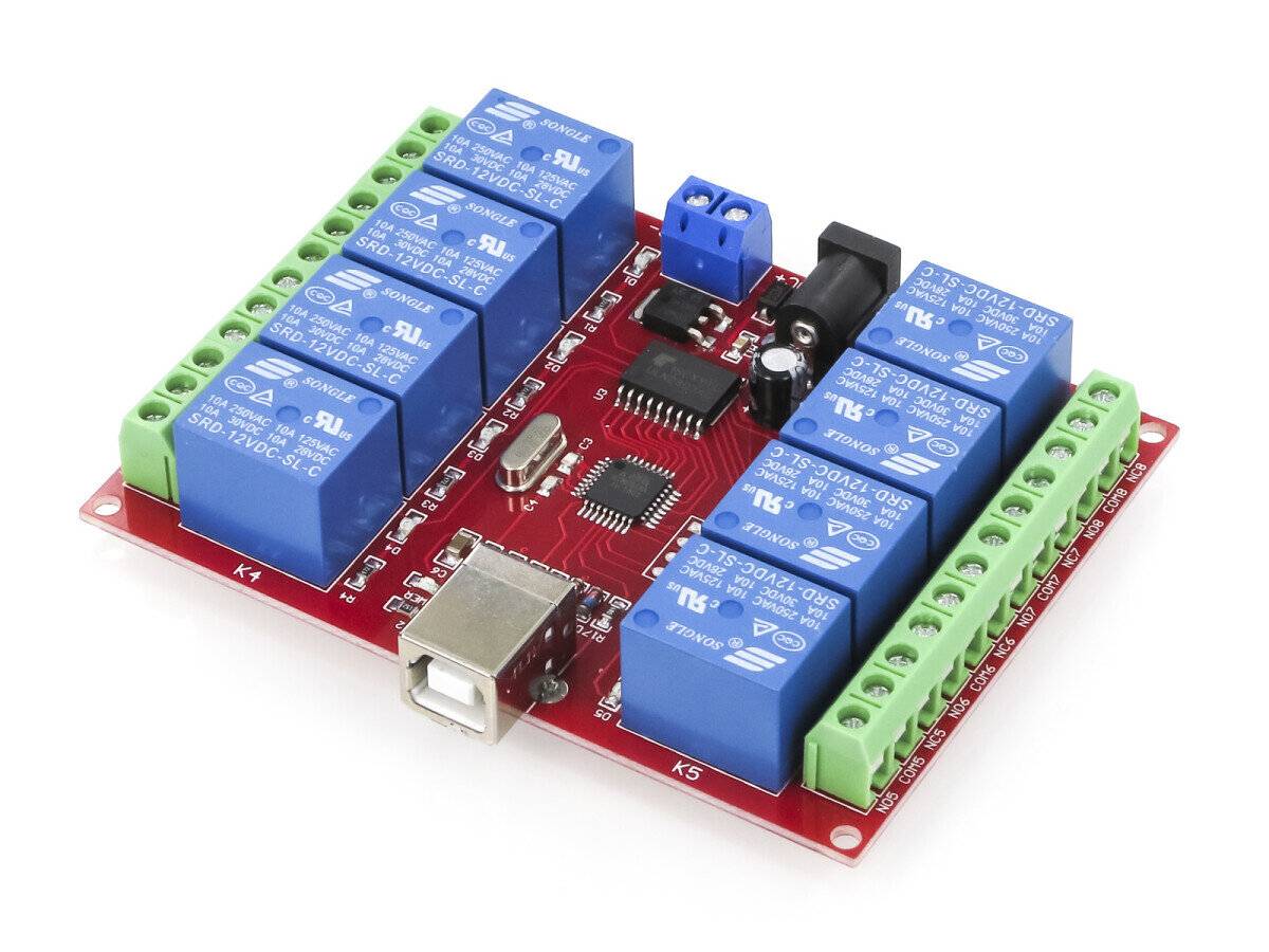 12V/220V 8 Channel Relay Shield Control Interface 8 Kanal USB Relais Module-0