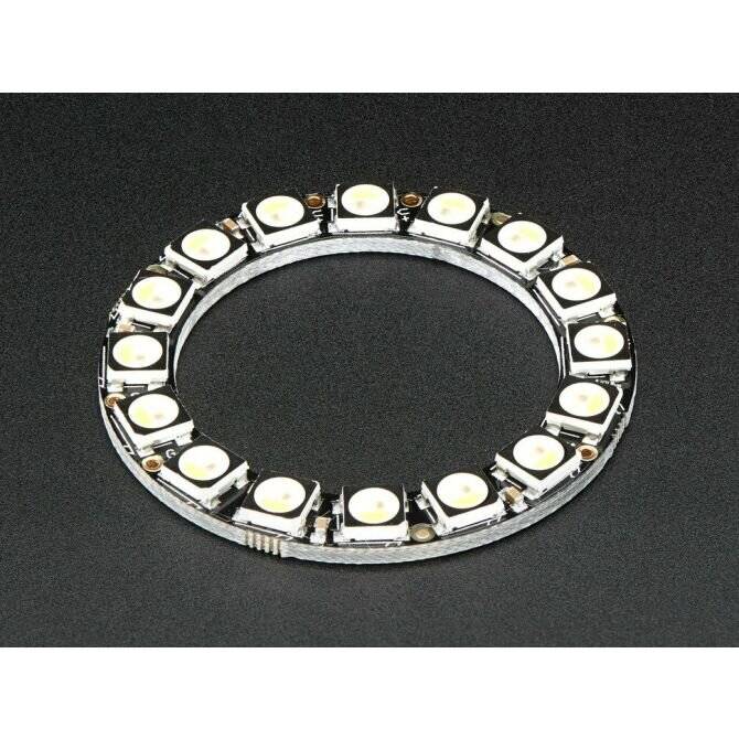 Adafruit NeoPixel Ring 16x 5050 RGBW LEDs Integrated Drivers Natural White 4500K-4