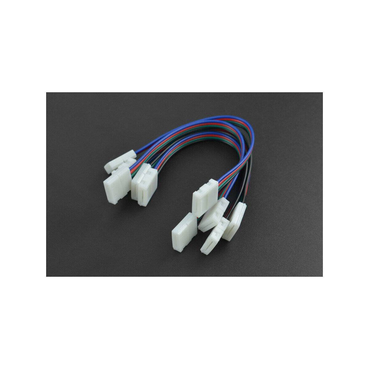 DFRobot 4Pin LED Strip Connector Cable (5pcs) Solderless Snap-Down Design