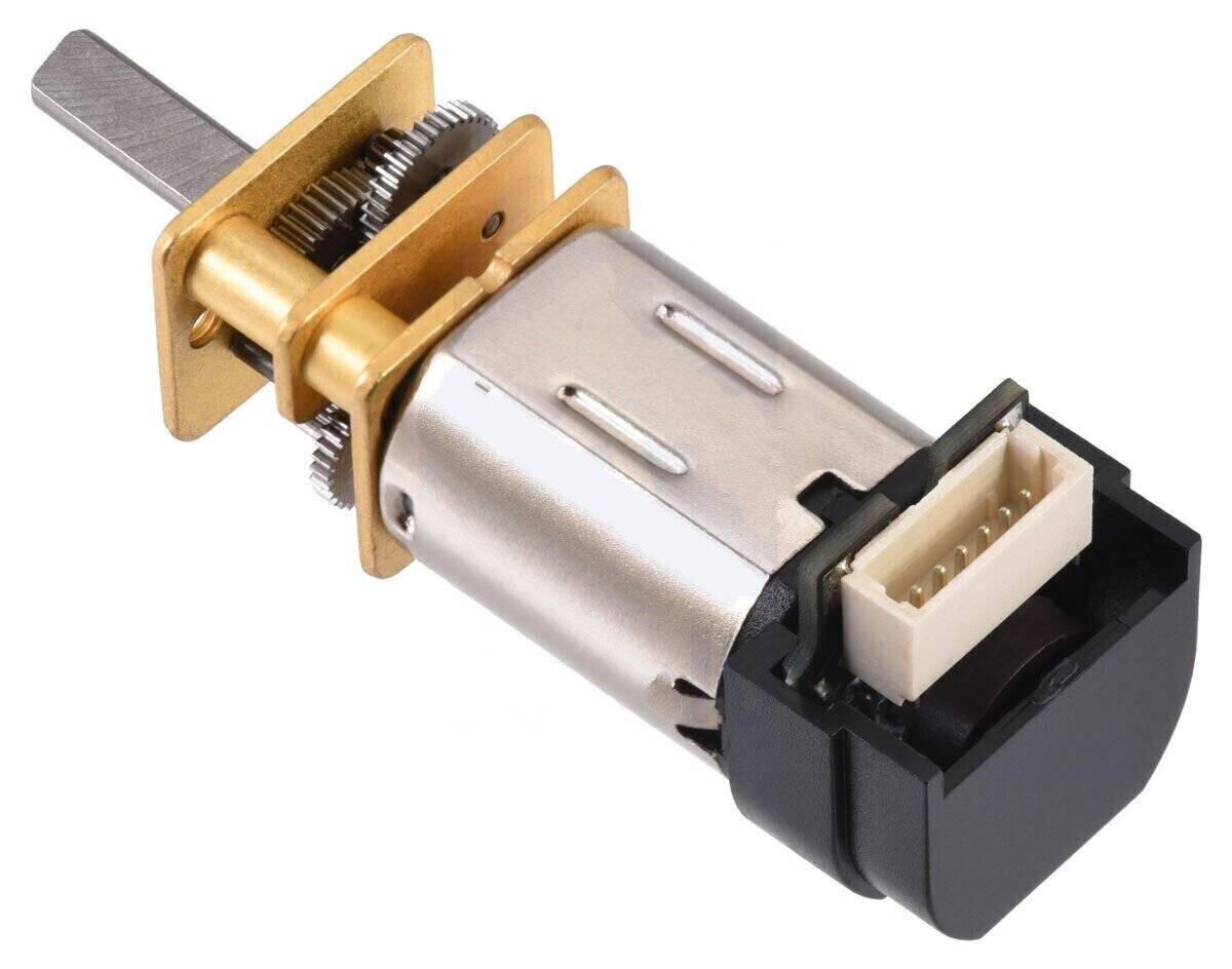 Pololu 250:1 Micro Metal Gearmotor MP 6V with 12 CPR Encoder Side Connector 5145-1