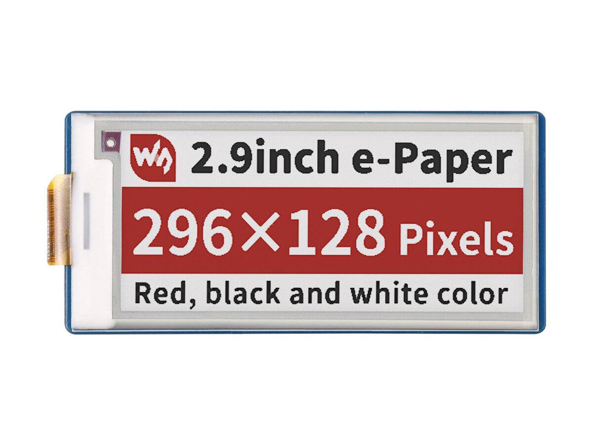 WaveShare 2.9inch E-Paper E-Ink Display Module (B) for Raspberry Pi Pico, 296×128, Red / Black / White, SPI-5