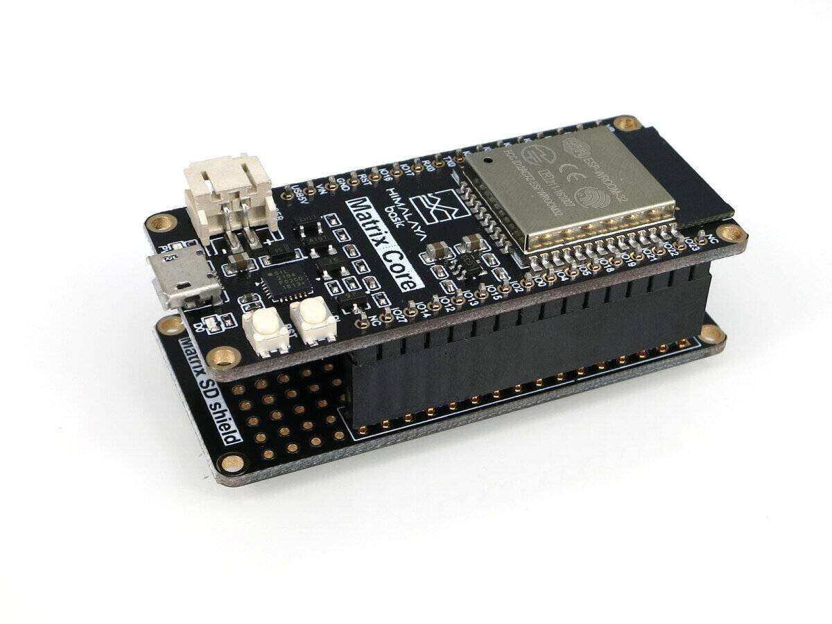 HIMALAYA Matrix-Core V2 Wireless Dev Board ESP-WROOM-32 mit SD Shield Partial Kit-0