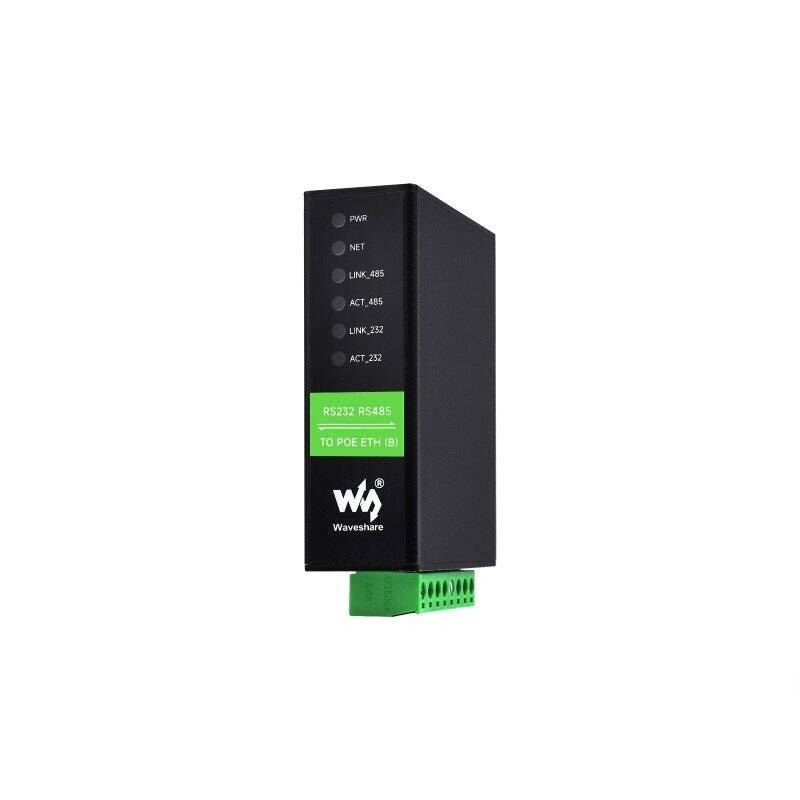 WaveShare RS232 RS485 to RJ45 Ethernet Serial Server Dual PoE Ports-0