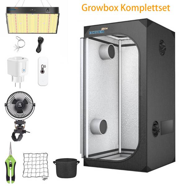 Growbox Komplettset 80x80x160 cm 100W LED Pflanzenwachstumslampe, Anbauzelt,
