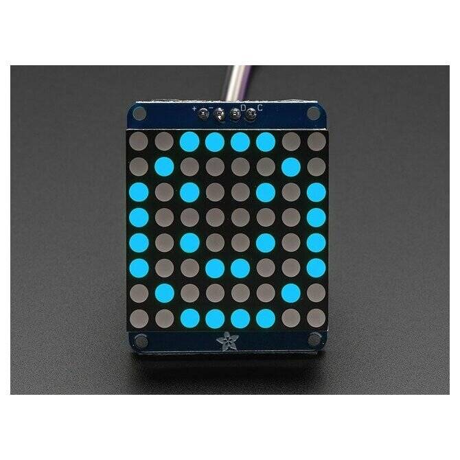 Adafruit Small 1.2inch 8x8 LED Matrix with I2C Backpack Blue for Arduino 1052-3