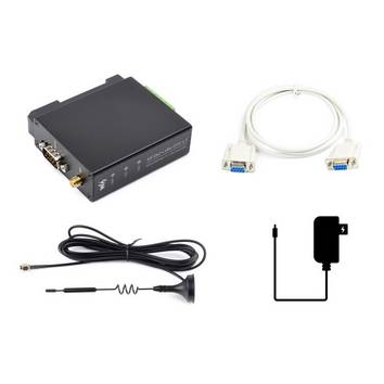 WaveShare Rail-mount SX1262 LoRa Data Transfer Unit LF Version Kit with Power Adapter Serial Cable