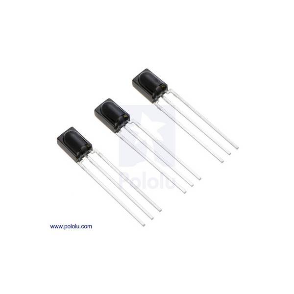 Pololu Vishay TSSP58038 IR Detector Module, 38kHz, Fixed Gain (3-Pack) 2462
