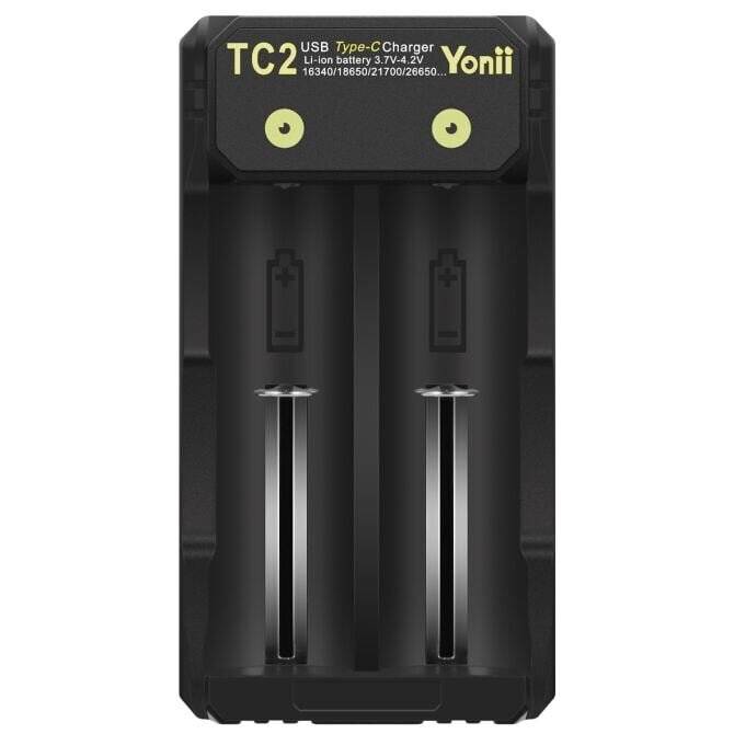 TC2 Type-C 18650 Li-ion Battery Charger Dual Slot