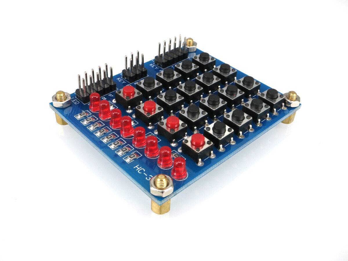 4x4 Matrix Keypad Keyboard Tastatur Modul 16 Tasten 8 LEDs für Arduino-0