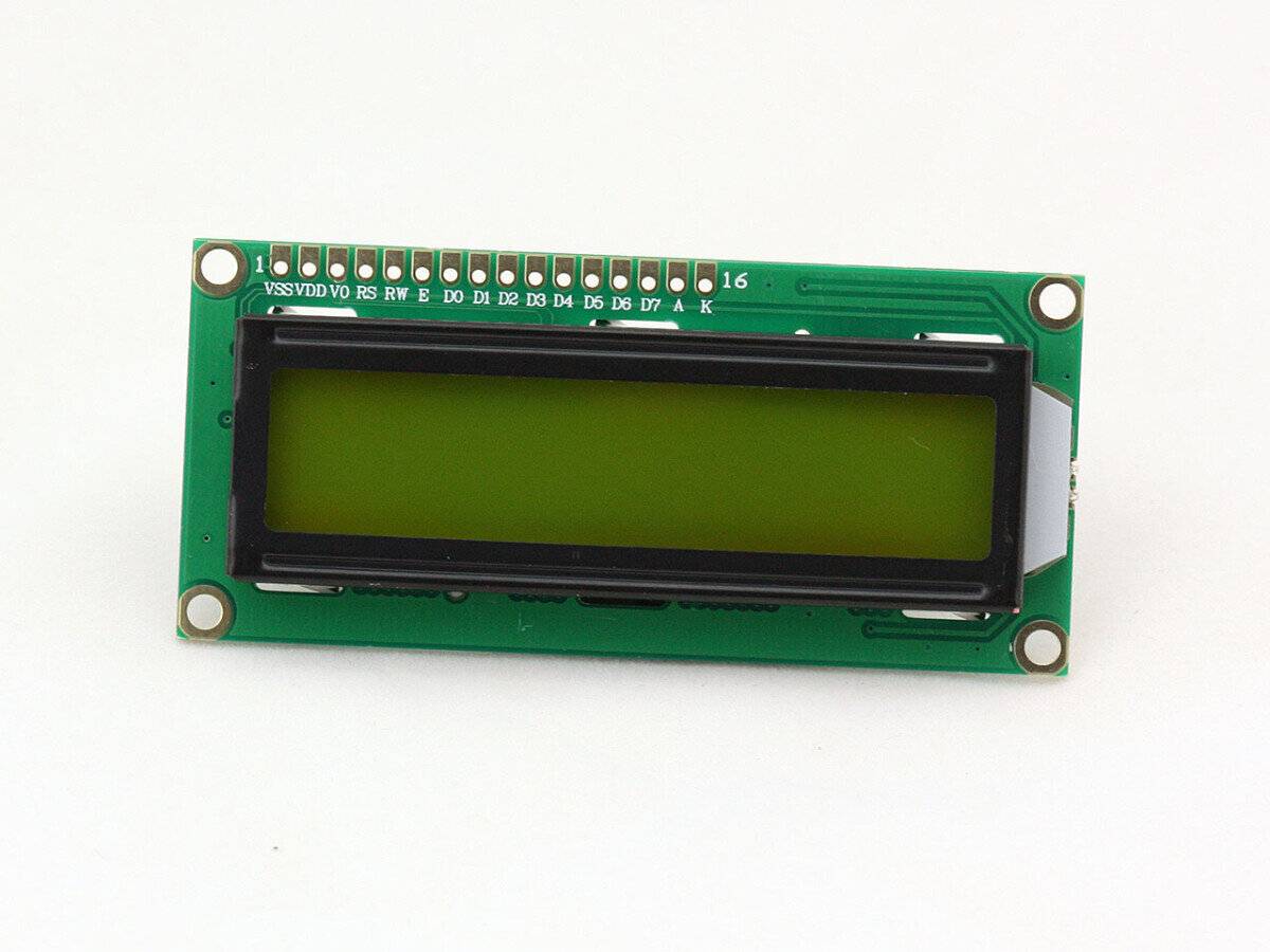 Character 16x2 LCD Display Module 1602 Black on Green 5V Header Strip-0