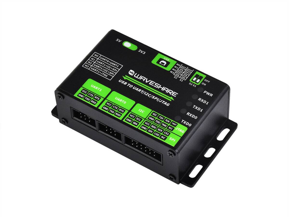 WaveShare USB To UART/I2C/SPI/JTAG Converter 3.3V/5V-0