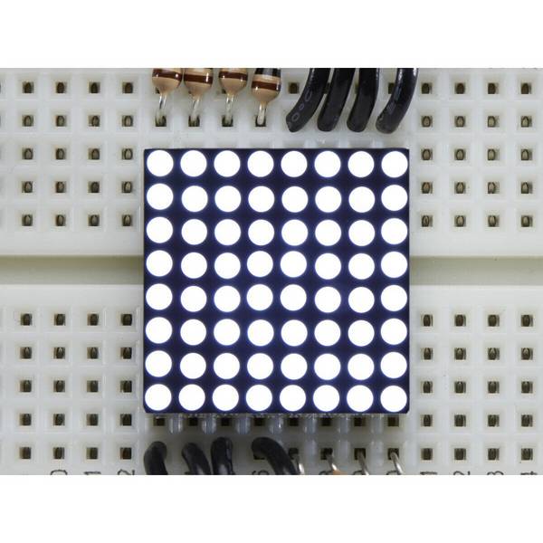 Adafruit Miniature Ultra-Bright 8x8 White LED Matrix for Arduino 1079