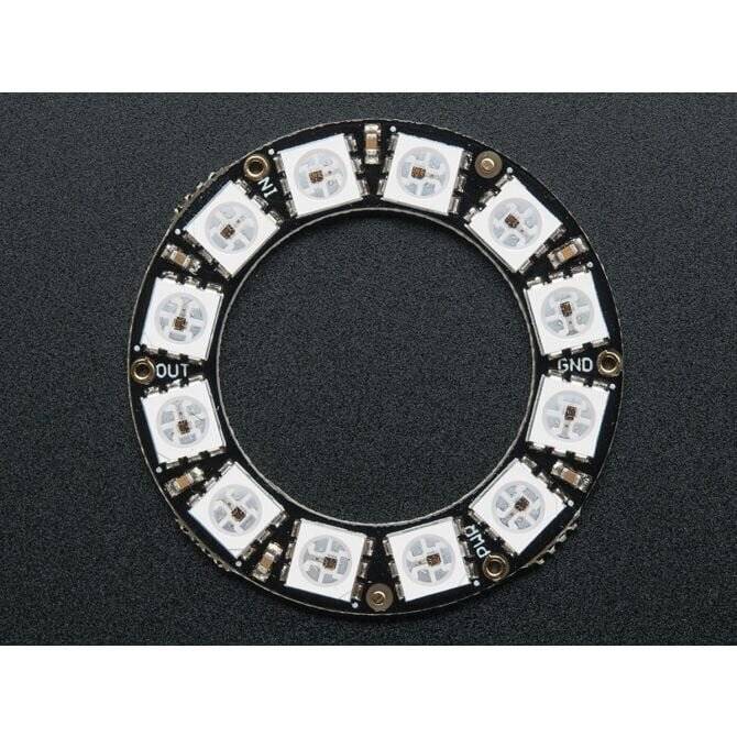 Adafruit NeoPixel Ring - 12 x 5050 RGB LED with Integrated Drivers 1643-4