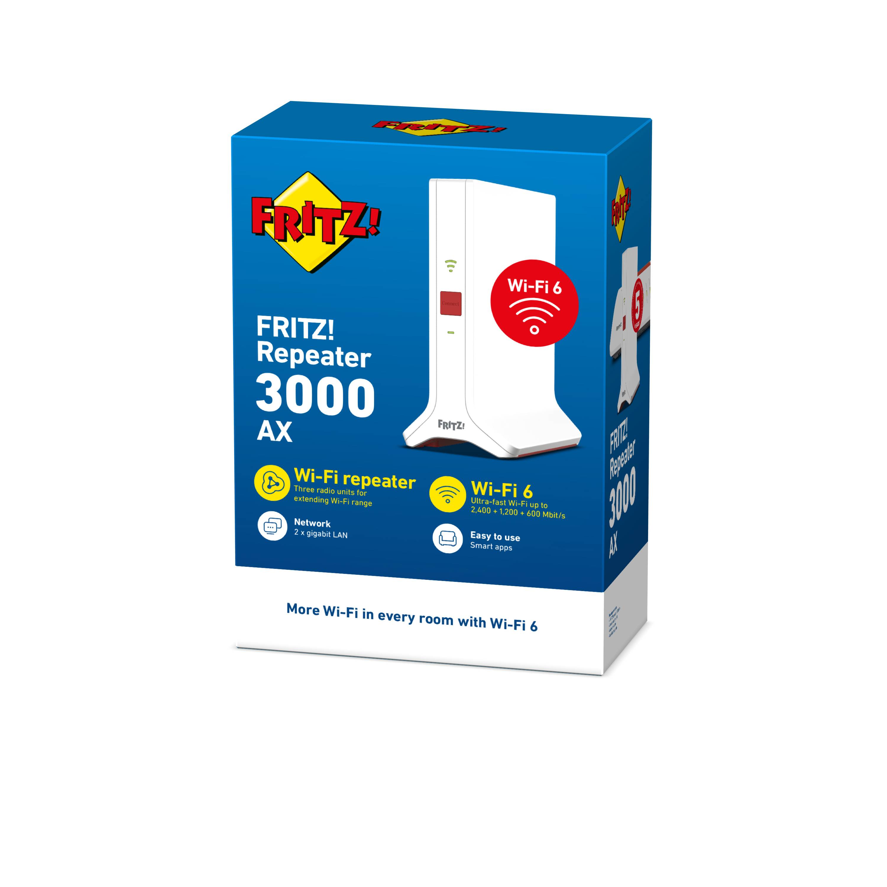 FRITZ! AVM FRITZ! Repeater 3000 AX - Wi-Fi-Range-Extender - 1GbE - Wi-Fi 6 - 2,4 GHz (1 Band)-4