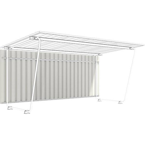 Überdachung Siegen dreiseitiges Komplettset Profilblech verzinkt HxBxT 2290 x 4300 x 2330 mm. WSM Walter-0