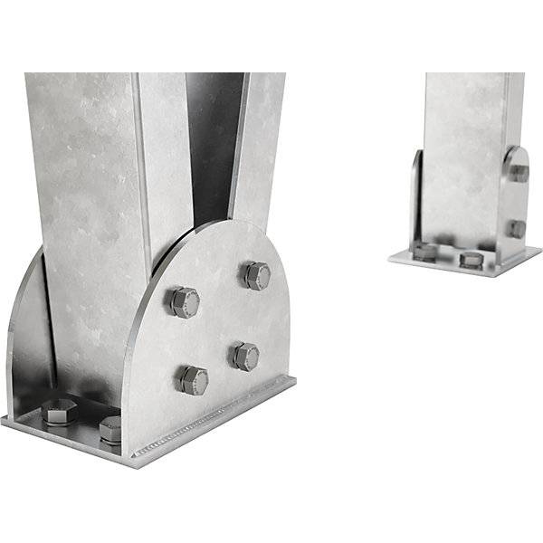 Fahrzeugüberdachung EcoCover für 2 Stellplätze mit Stahldach verzinkt B 5160 mm Anbaueinheit. WSM Walter-1