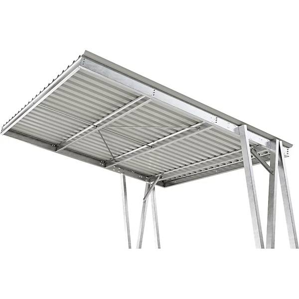 Fahrzeugüberdachung EcoCover für 2 Stellplätze mit Stahldach verzinkt B 5160 mm Grundeinheit. WSM Walter-4