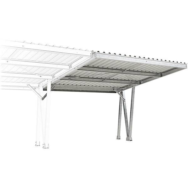 Fahrzeugüberdachung EcoCover für 2 Stellplätze mit Stahldach verzinkt B 5160 mm Anbaueinheit. WSM Walter-4