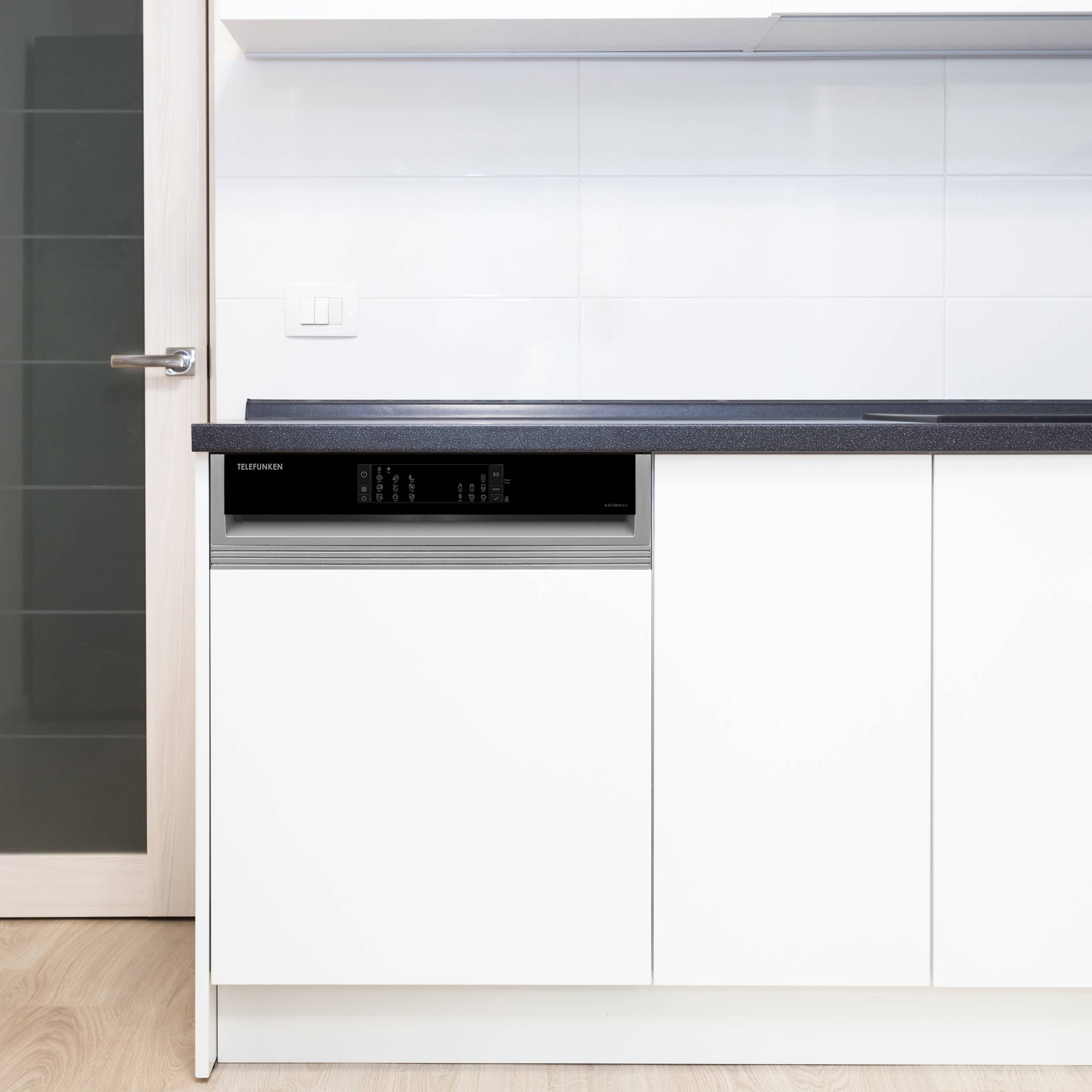Telefunken Geschirrspüler teilintegriert | Einbauspülmaschine 60cm | 12 Gedecke | 9 Programme | AquaStop | G-ET-6014-C-I-4