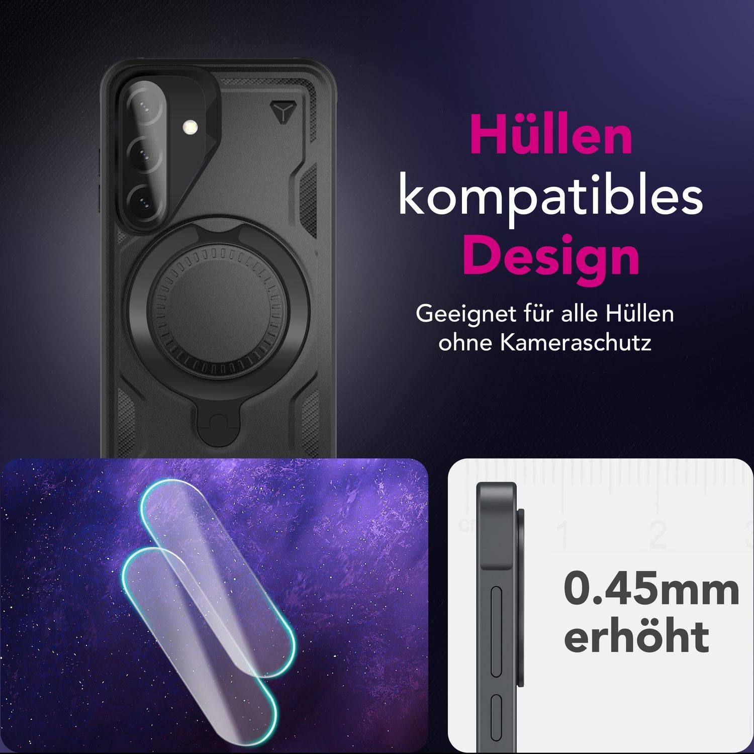NALIA Kameraschutz „Focus.X2 MAX“ für Samsung Galaxy A56 – 2x Kamera Schutzglas, Kratzfest, Anti-Schlieren, 9H Glas-3