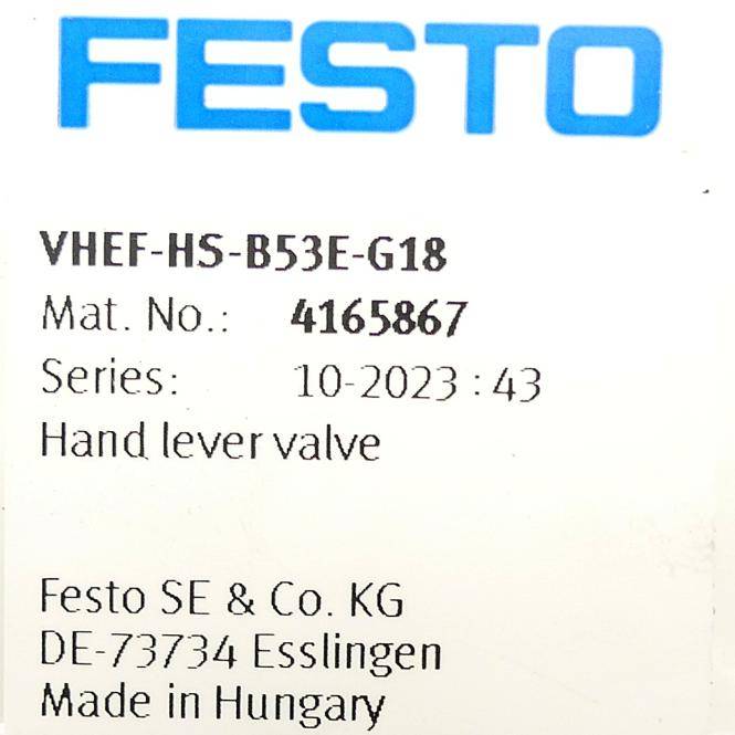FESTO Handhebelventil 4165867 (VHEF-HS-B53E-G18)-1