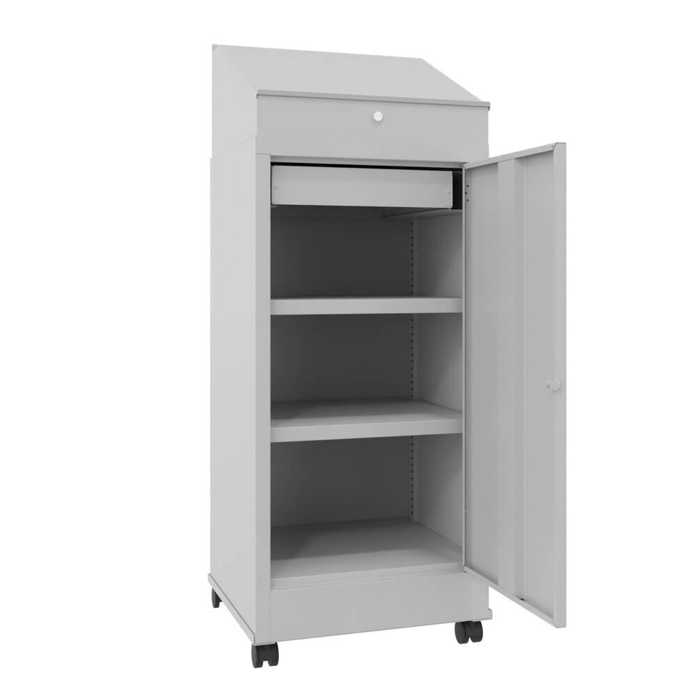 PAVOY Industrie-Stehpult, mobil, HxBxT 1.330 x 500 x 500 mm, 2 Einlege-1