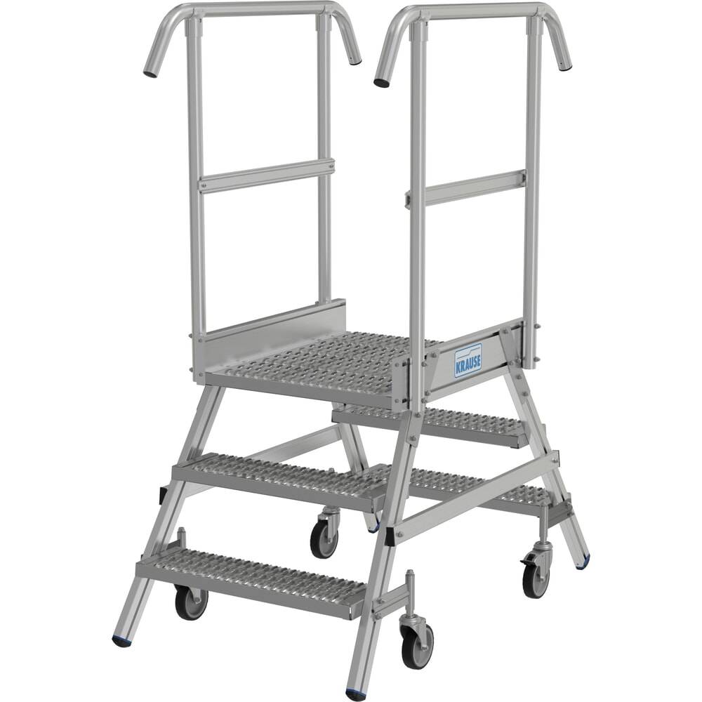 KRAUSE® STABILO fahrbare Podestleiter, beidseitig begehbar, Profilrost-1