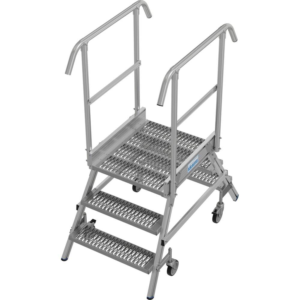 KRAUSE® STABILO fahrbare Podestleiter, beidseitig begehbar, Profilrost-0