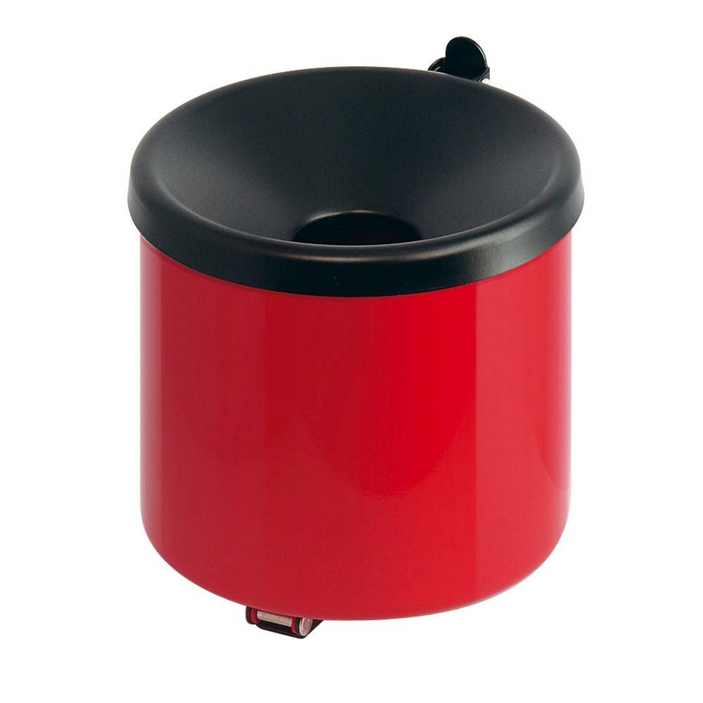 Wandaschenbecher, selbstlöschend, Stahl, rot, schwarz-0