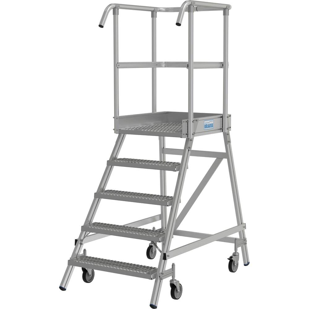 KRAUSE® STABILO fahrbare Podestleiter,einseitig begehbar, Profilrost R-2