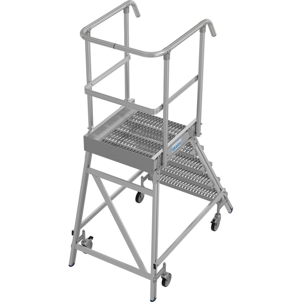 KRAUSE® STABILO fahrbare Podestleiter,einseitig begehbar, Profilrost R-3