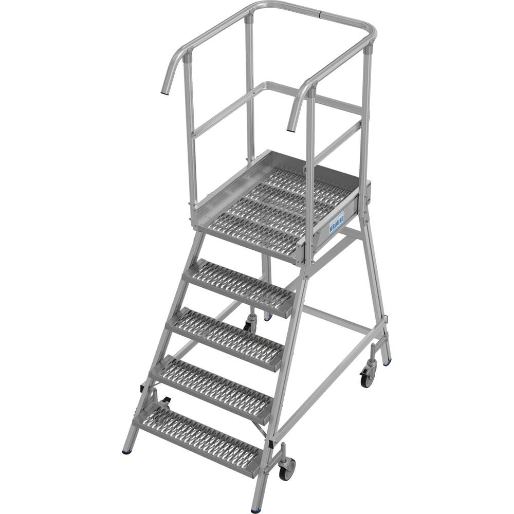 KRAUSE® STABILO fahrbare Podestleiter,einseitig begehbar, Profilrost R-0
