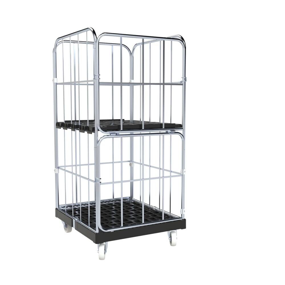rolltainer® 4-seitiger Rollbehälter BASIC, Rollplatte aus Recycling-Ku-3