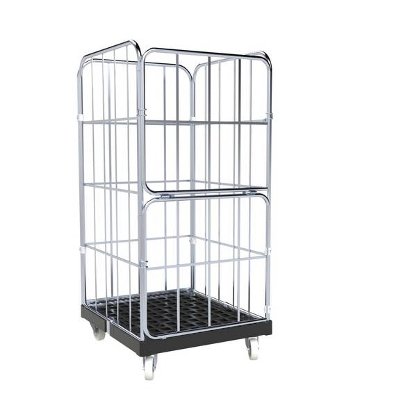 rolltainer® 4-seitiger Rollbehälter BASIC, Rollplatte aus Recycling-Ku