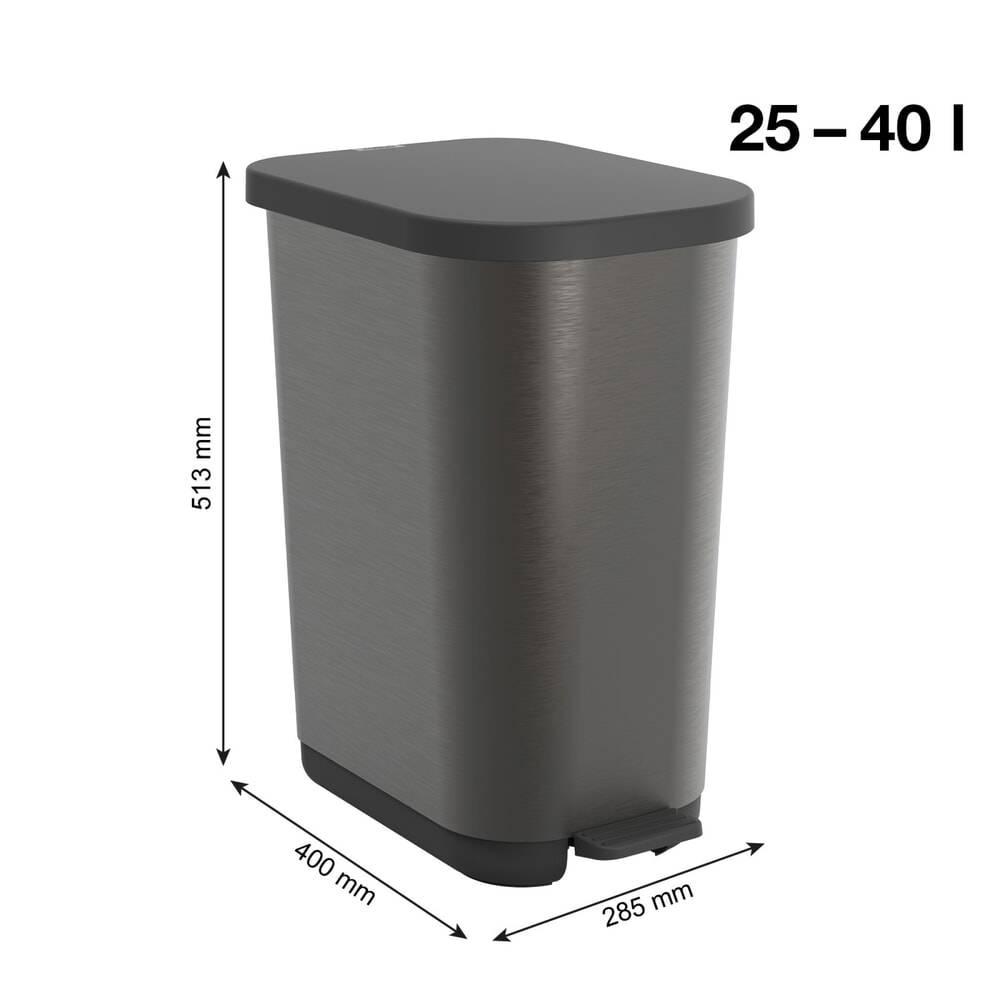rothopro® Tretabfalleimer, RIBO, 35 Liter, graphitgrau-1