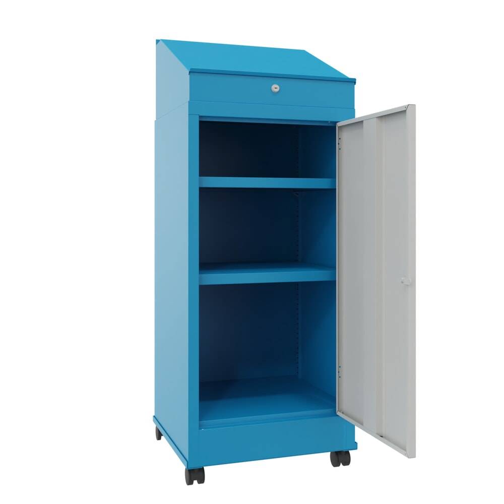 PAVOY Industrie-Stehpult, mobil, HxBxT 1.330 x 500 x 500 mm, 2 Einlege-1