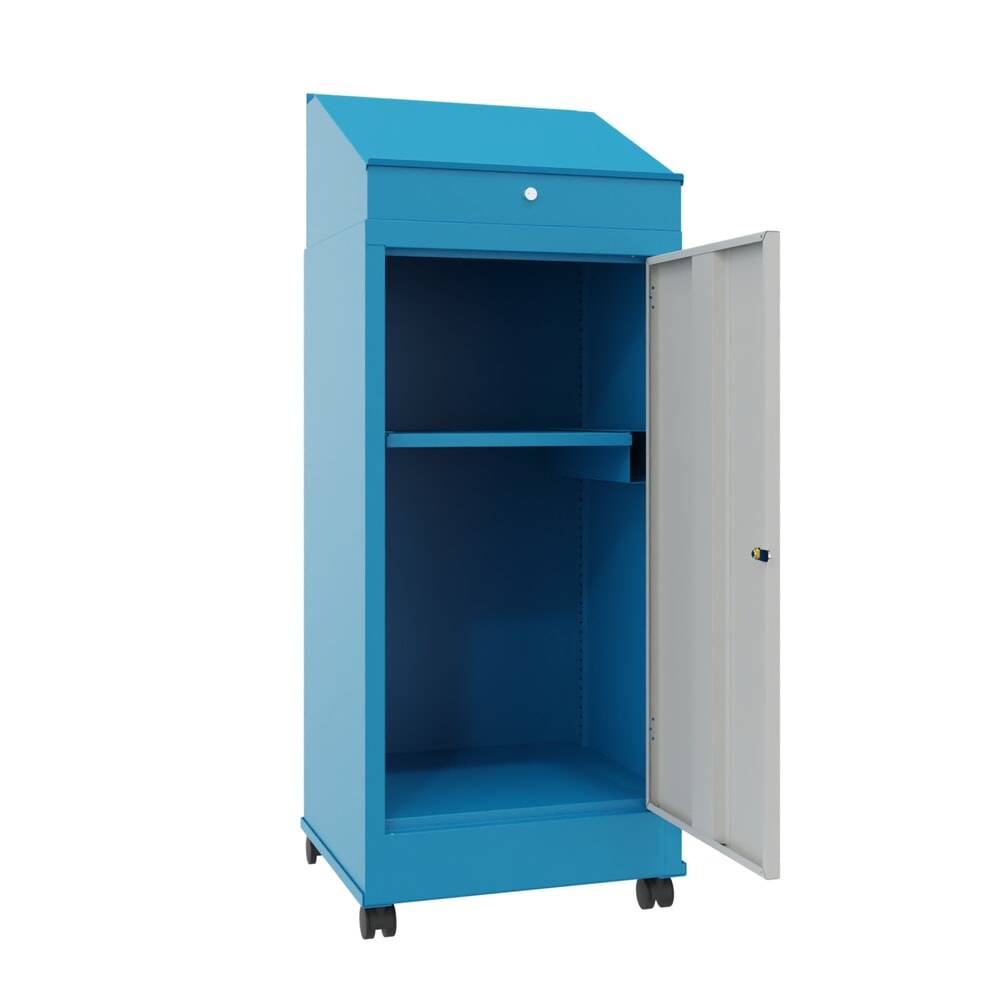 PAVOY Industrie-Stehpult, mobil, HxBxT 1.330 x 500 x 500 mm, 1 Auszieh-1