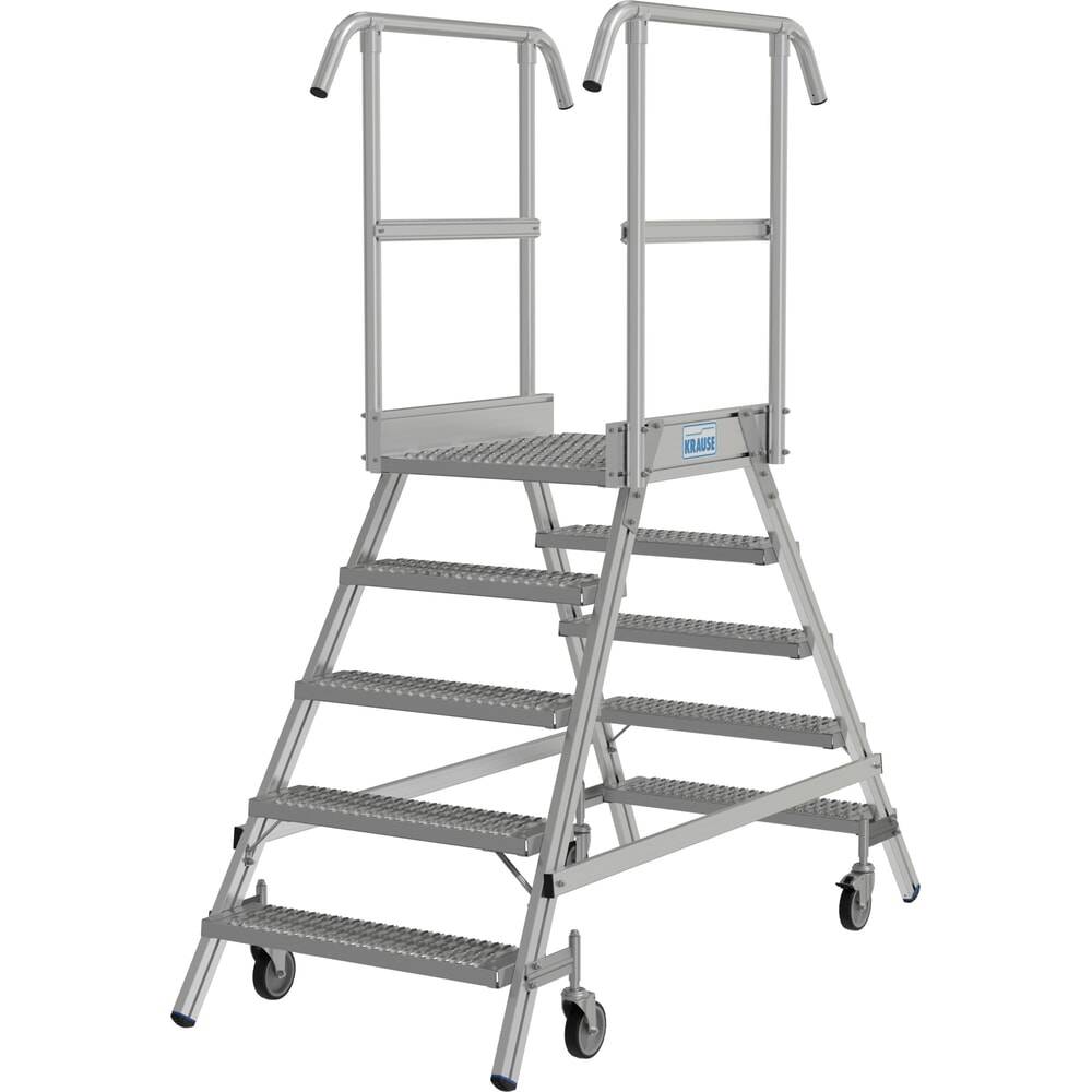 KRAUSE® STABILO fahrbare Podestleiter, beidseitig begehbar, Profilrost-3