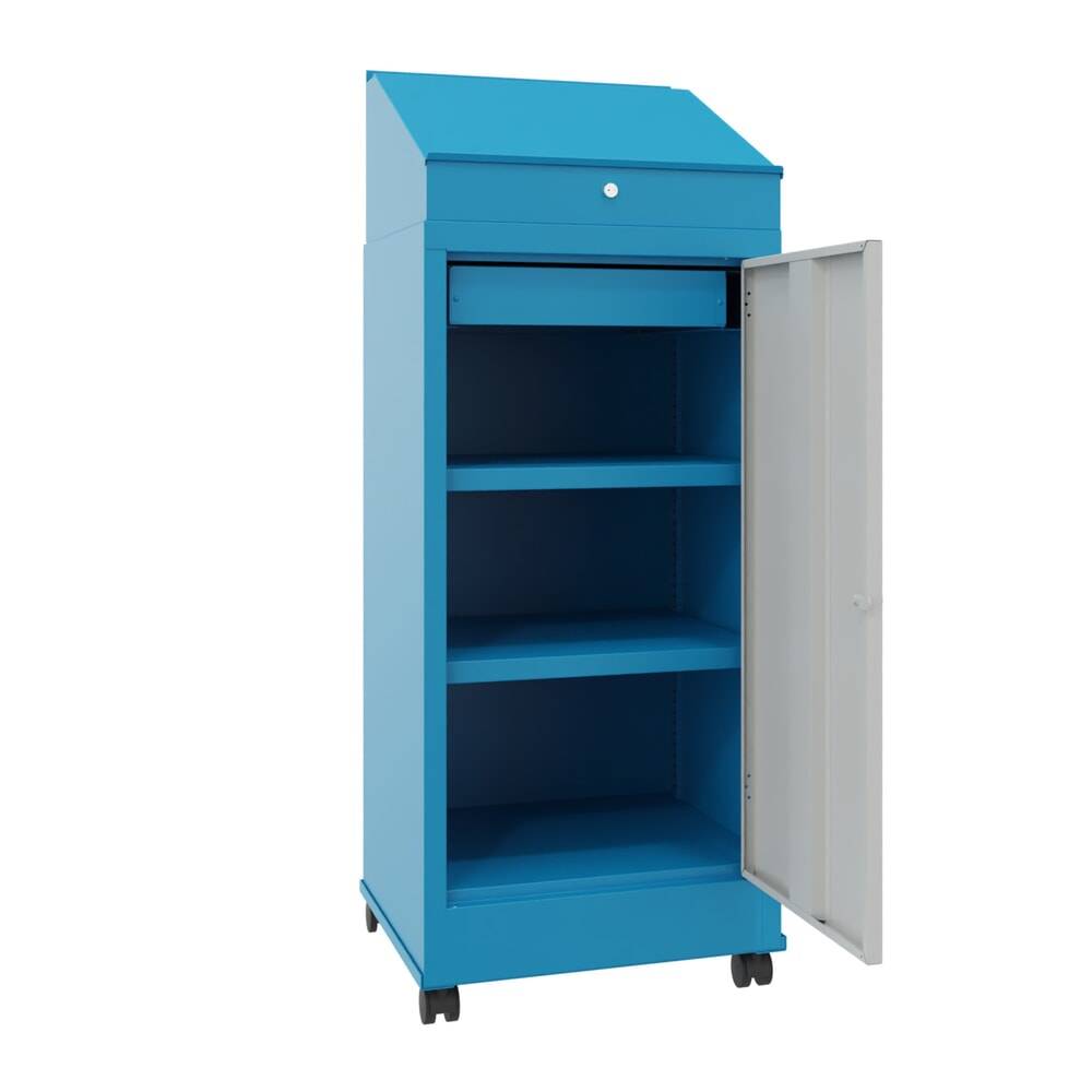 PAVOY Industrie-Stehpult, mobil, HxBxT 1.330 x 500 x 500 mm, 2 Einlege-1