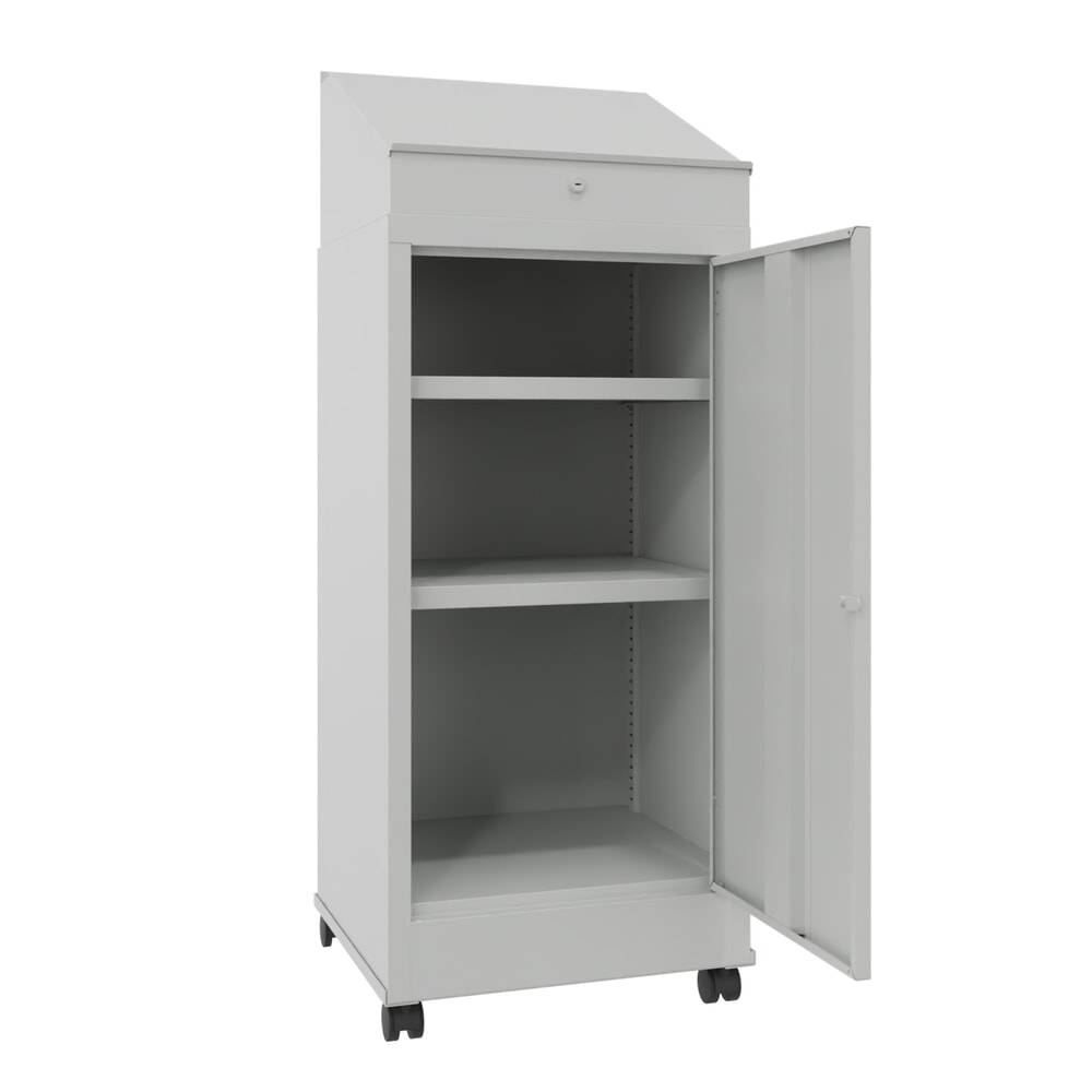 PAVOY Industrie-Stehpult, mobil, HxBxT 1.330 x 500 x 500 mm, 2 Einlege-1