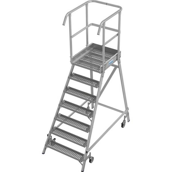 KRAUSE® STABILO fahrbare Podestleiter, einseitig begehbar, Profilrost