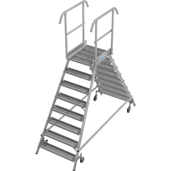 KRAUSE® STABILO fahrbare Podestleiter, beidseitig begehbar, Profilrost