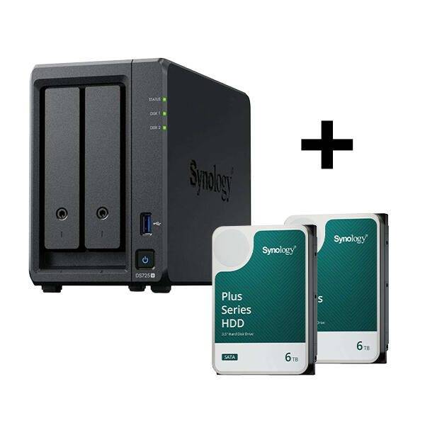 Disk Station DS725+ NAS-Server + Plus 3.5"" SATA HDD Festplatte 12 TB (2 x 6TB)
